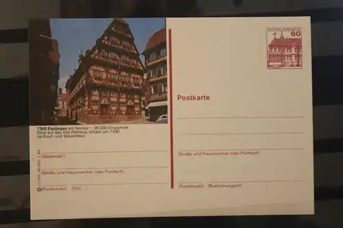 [Werbepostkarte] Bildpostkarte P 138; Teilserie "I" der Bundespost 1983:Esslingen. 