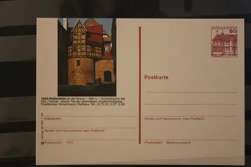 [Werbepostkarte] Bildpostkarte P 138; Teilserie "I" der Bundespost 1983:Heidenheim. 