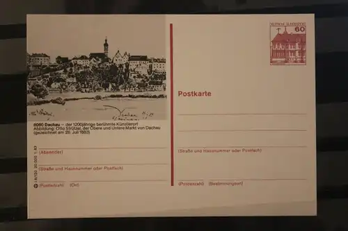 [Werbepostkarte] Bildpostkarte P 138; Teilserie "I" der Bundespost 1983:Dachau. 