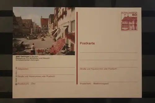 [Werbepostkarte] Bildpostkarte P 138; Teilserie "I" der Bundespost 1983:Oettingen. 