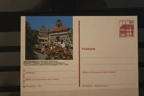[Werbepostkarte] Bildpostkarte P 138; Teilserie "I" der Bundespost 1983:Herrenberg. 