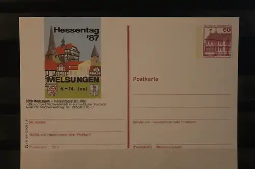 [Werbepostkarte] Bildpostkarte P 138; Teilserie "r" der Bundespost 1987:Melsungen / Hessentag '87. 