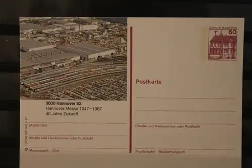 [Werbepostkarte] Bildpostkarte P 138; Teilserie "r" der Bundespost 1987:Hannover / Hannover Messe. 