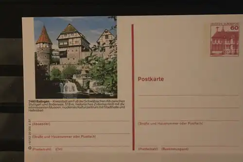 [Werbepostkarte] Bildpostkarte P 138; Teilserie "r" der Bundespost 1987:Balingen. 