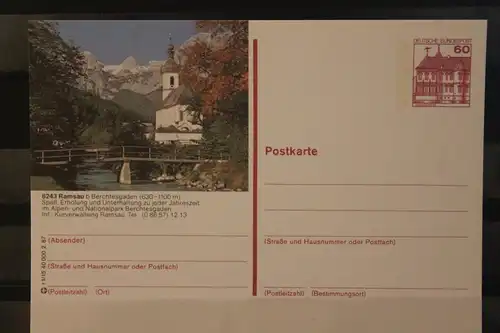 [Werbepostkarte] Bildpostkarte P 138; Teilserie "r" der Bundespost 1987:Ramsau. 