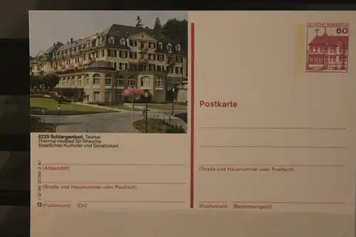 [Werbepostkarte] Bildpostkarte P 138; Teilserie "r" der Bundespost 1987:Schlangenbad. 