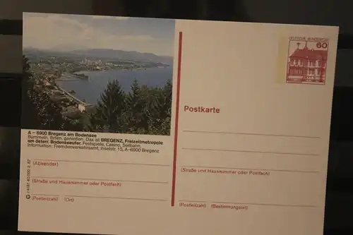 [Werbepostkarte] Bildpostkarte P 138; Teilserie "r" der Bundespost 1987:Bregenz / Österreich. 