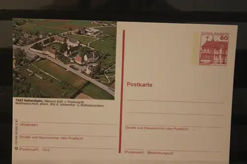 [Werbepostkarte] Bildpostkarte P 138; Teilserie "r" der Bundespost 1987:Heitersheim. 