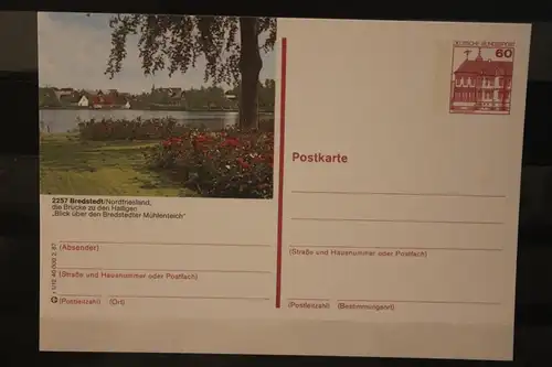 [Werbepostkarte] Bildpostkarte P 138; Teilserie "r" der Bundespost 1987:Bredstedt. 