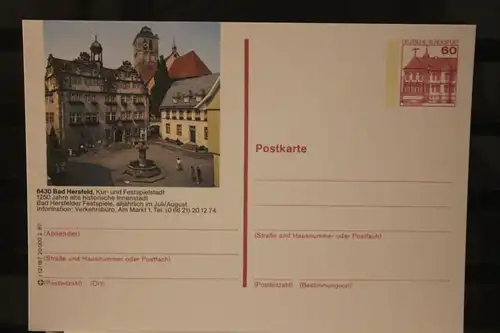 [Werbepostkarte] Bildpostkarte P 138; Teilserie "r" der Bundespost 1987:Bad Hersfeld. 