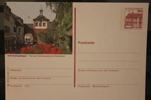 [Werbepostkarte] Bildpostkarte P 138; Teilserie "r" der Bundespost 1987:Emmendingen. 