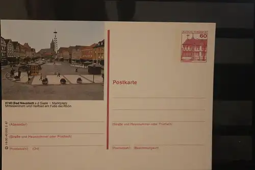 [Werbepostkarte] Bildpostkarte P 138; Teilserie "r" der Bundespost 1987:Bad Neustadt. 