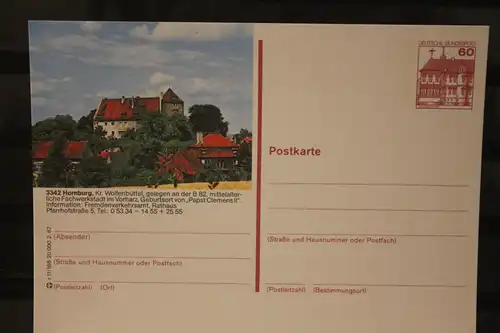 [Werbepostkarte] Bildpostkarte P 138; Teilserie "r" der Bundespost 1987:Hornburg. 