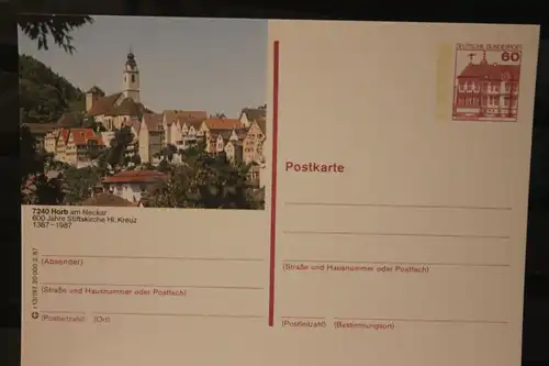 [Werbepostkarte] Bildpostkarte P 138; Teilserie "r" der Bundespost 1987:Horb. 