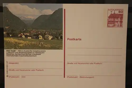 [Werbepostkarte] Bildpostkarte P 138; Teilserie "r" der Bundespost 1987:Inzell. 