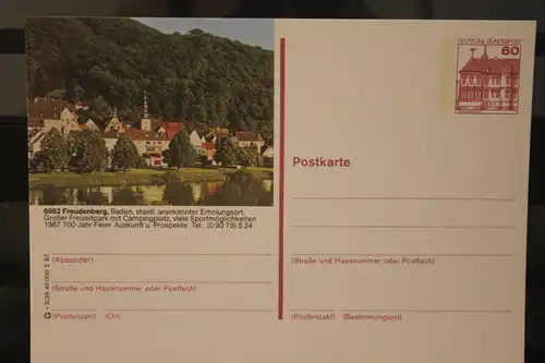 [Werbepostkarte] Bildpostkarte P 138; Teilserie "r" der Bundespost 1987:Freudenberg. 