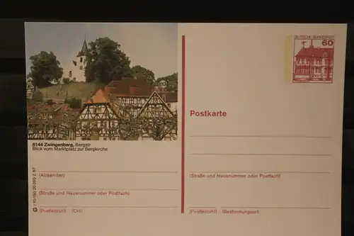 [Werbepostkarte] Bildpostkarte P 138; Teilserie "r" der Bundespost 1987:Zwingenberg. 
