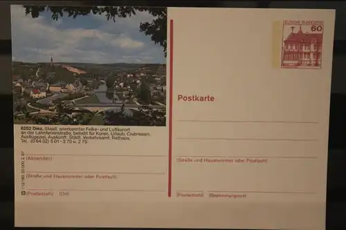 [Werbepostkarte] Bildpostkarte P 138; Teilserie "r" der Bundespost 1987:Diez. 
