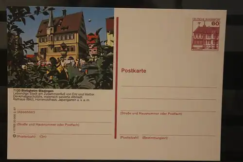 [Werbepostkarte] Bildpostkarte P 138; Teilserie "r" der Bundespost 1987:Bietigheim-Bissingen. 