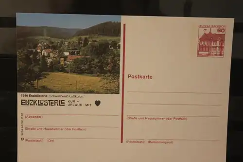 [Werbepostkarte] Bildpostkarte P 138; Teilserie "r" der Bundespost 1987:Enzklösterle. 