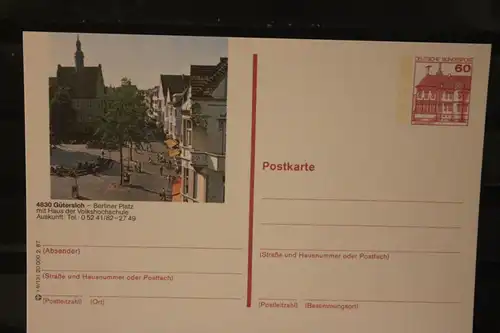 [Werbepostkarte] Bildpostkarte P 138; Teilserie "r" der Bundespost 1987:Gütersloh. 