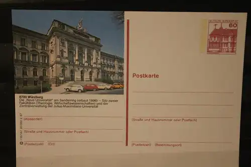 [Werbepostkarte] Bildpostkarte P 138; Teilserie "r" der Bundespost 1987:Würzburg. 