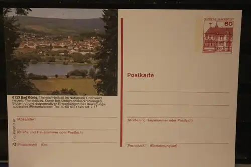 [Werbepostkarte] Bildpostkarte P 138; Teilserie "r" der Bundespost 1987:Bad König. 