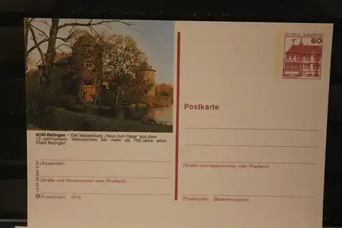 [Werbepostkarte] Bildpostkarte P 138; Teilserie "r" der Bundespost 1987:Ratingen. 