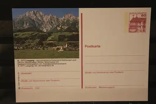 [Werbepostkarte] Bildpostkarte P 138; Teilserie "r" der Bundespost 1987:Leogang / Österreich. 