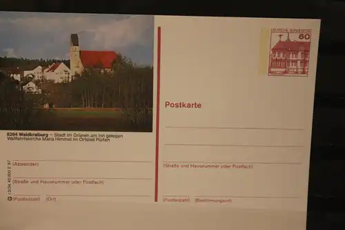 [Werbepostkarte] Bildpostkarte P 138; Teilserie "r" der Bundespost 1987:Waldkraiburg. 