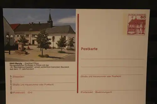 [Werbepostkarte] Bildpostkarte P 138; Teilserie "r" der Bundespost 1987:Merzig. 