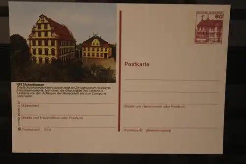 [Werbepostkarte] Bildpostkarte P 138; Teilserie "r" der Bundespost 1987:Ichenhausen. 