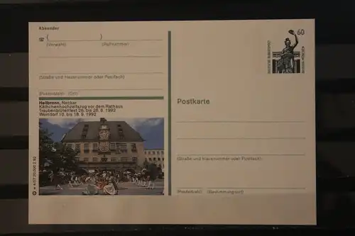 [Werbepostkarte] Bildpostkarte P 139; Teilserie "w" der Bundespost 1992: Heilbronn. 