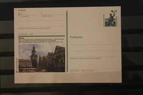 [Werbepostkarte] Bildpostkarte P 139; Teilserie "w" der Bundespost 1992: Rinteln. 