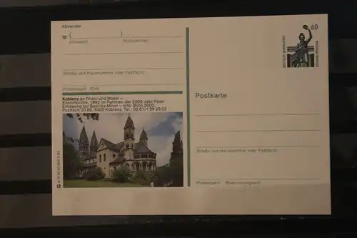 [Werbepostkarte] Bildpostkarte P 139; Teilserie "w" der Bundespost 1992:  Koblenz. 