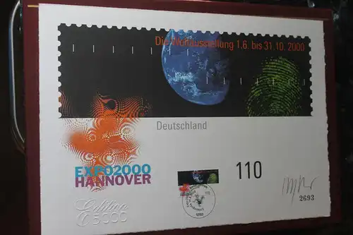 Deutschland 2000: Weltausstellung EXPO 2000 Hannover , Briefmarkengraphik; MiNr. 2130, limitiert, nummeriert