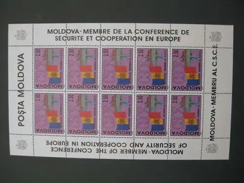 Kleinbogen Satz Moldawien  KSZE 1992