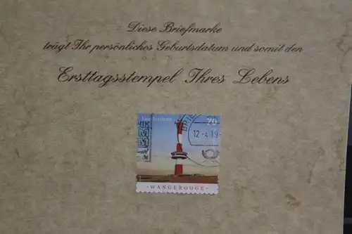 Geburtstagskarte mit Ersttagsstempel Karte mit Stempeldatum Ihrer Geburt ; lesen