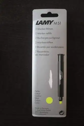 LAMY M 51 Textmarker Refill, 2er Packung, neongelb