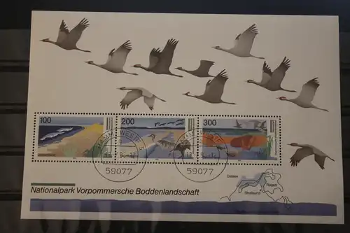 Deutschland 1996; Blockausgabe Vorpommersche Boddenlandschaft, EST; Tagesstempel, Gummierung