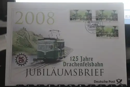 Jubiläumsbrief Deutsche Post: 125 Jahre Drachenfelsbahn