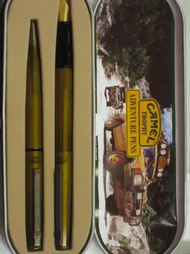 CAMEL-Trophy Adventure Pens in Original-Metallbox Füllfederhalter und Kugelschreiber
