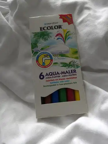 Aquamaler; ECOLOR - Set von Senator  mit 10 Farben;  Mehrfach mit Wasser nachfüllbar