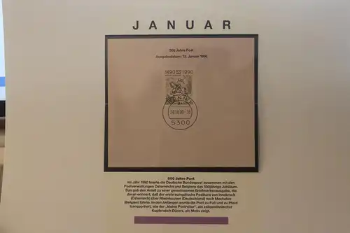 Deutschland 1990: 500 Jahre Post; Kalenderblatt aus Postkalender