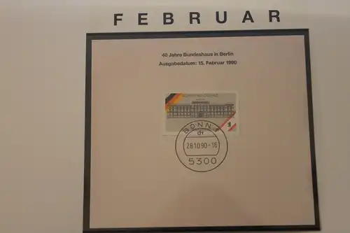 Deutschland 1990: Bundeshaus in Berlin; Kalenderblatt aus Postkalender