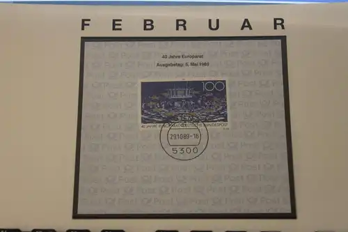 Deutschland 1989 ; 40 Jahre Europarat; Kalenderblatt aus Postkalender