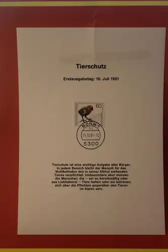 Deutschland 1981 ; Tierschutz; Kalenderblatt aus Postkalender