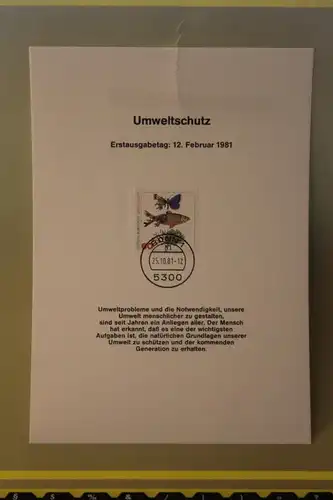 Deutschland 1981 ; Umweltschutz; Kalenderblatt aus Postkalender