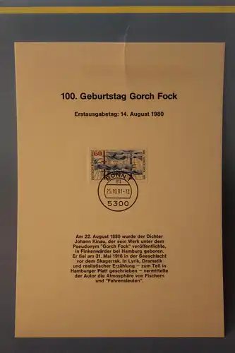 Deutschland 1981 ; Gorch Fock; Kalenderblatt aus Postkalender