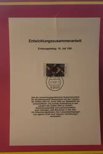 Deutschland 1981 ; Entwicklungszusammenarbeit; Kalenderblatt aus Postkalender